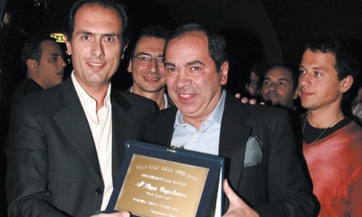 Sasà Capobianco con Filippo Arienzo durante un evento allo Chez Moi, storico locale napoletano degli anni '80