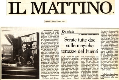 Articolo de Il Mattino sul Fuenti di Salerno, uno dei locali gestiti dal Doctor's Group di Sasà Capobianco