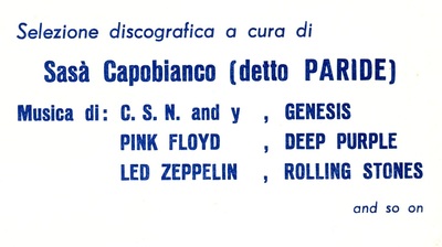 Invito ufficiale per un evento speciale di Radio Kiss Kiss organizzato da Sasà Capobianco negli anni '80