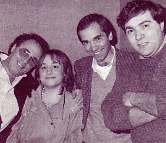 Sasà Capobianco con Paolo Serretiello e Ketty negli studi di Radio Marte, dove fu Direttore Artistico dal 1987 al 1990
