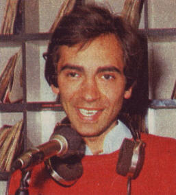 Sasà Capobianco negli studi di Radio Kiss Kiss nel 1978