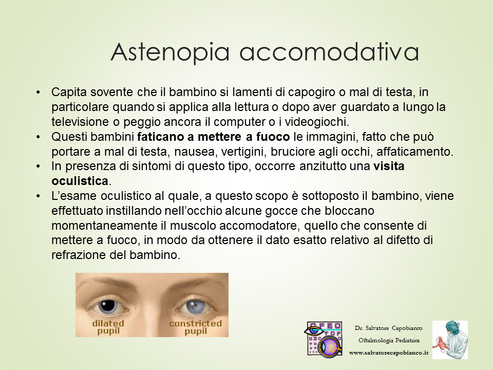 Astenopia accomodativa - Sintomi e trattamento nei bambini